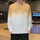 Men's Long Sleeve Gradient Print Sweatshirt-Yellow-1