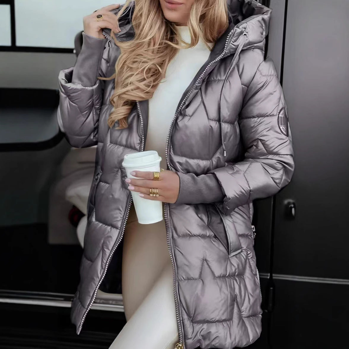 Chic Hooded Down Cardigan Coat