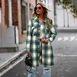 Chic Plaid Long Cardigan Coat