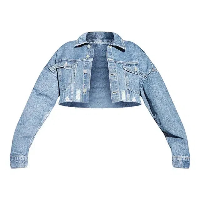 Cropped Ripped Denim Jacket – Trendy and Sexy for Modern Women