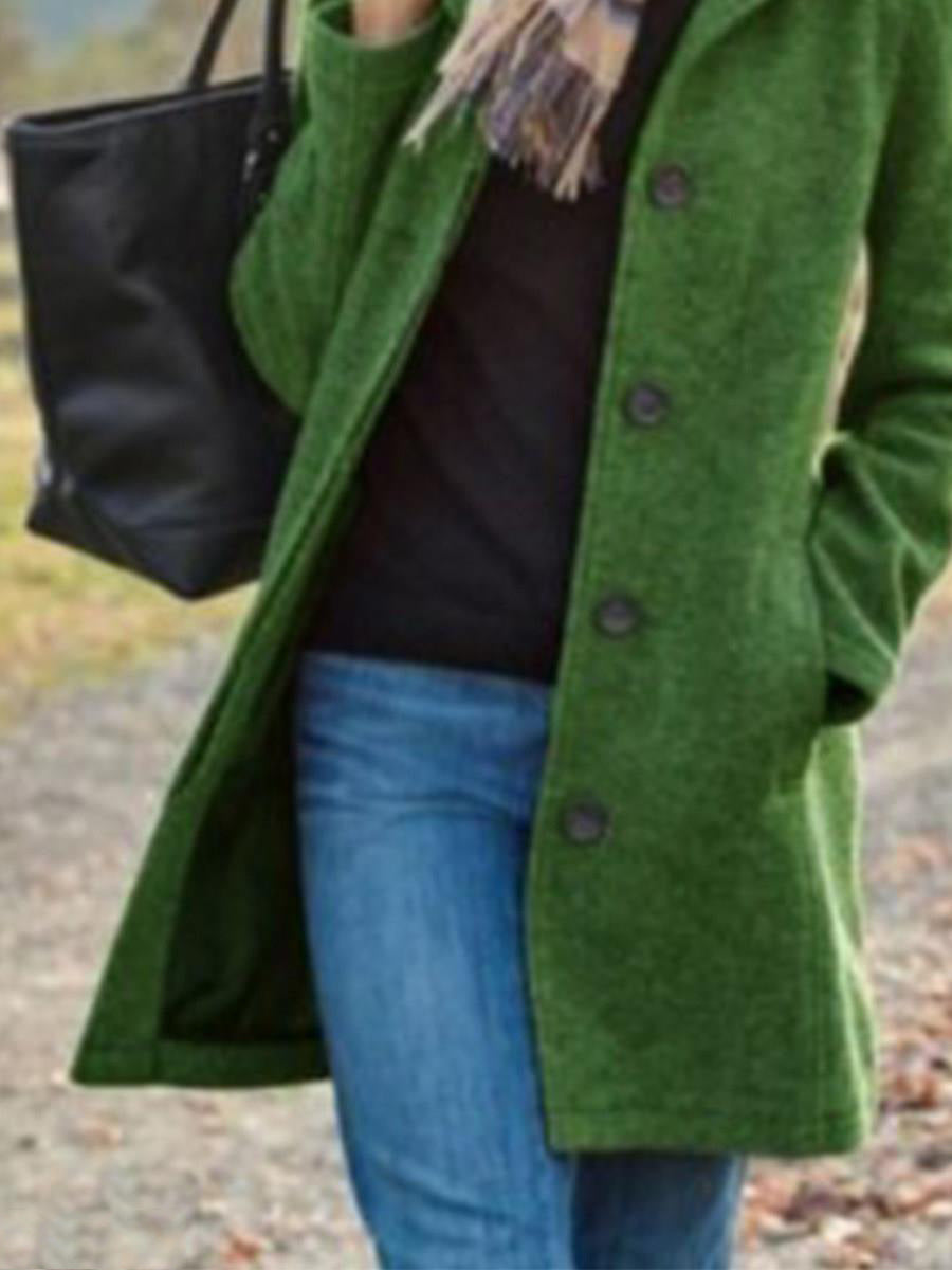 Wool Blend Mid-Length Coat