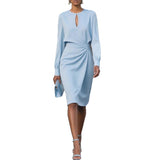 Chic Pleated Waist Hollow Dress