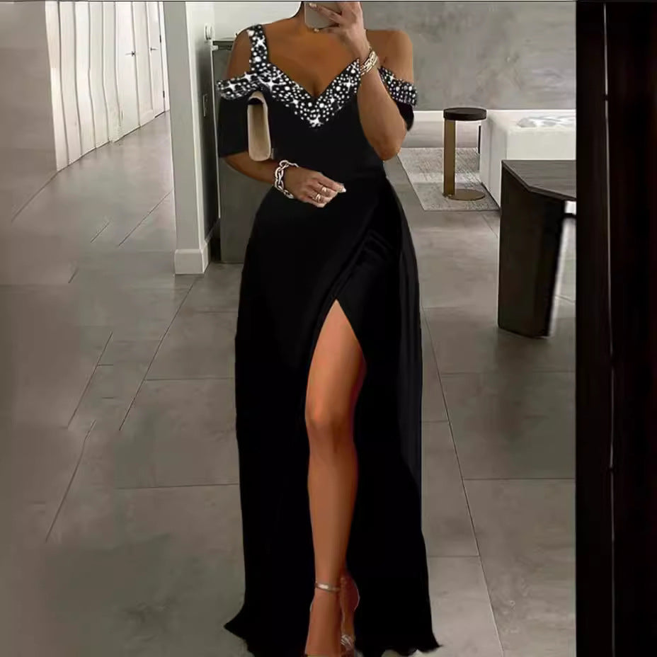 European And American Off-shoulder Spaghetti Strap Dress