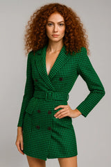 Осень и зима женская мода длинный рукав пояс двойной