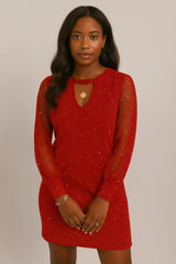 Платье с длинными рукавами и V-образным вырезом Весна и осень Новый стиль кружева сплайсинга платье для женской одежды