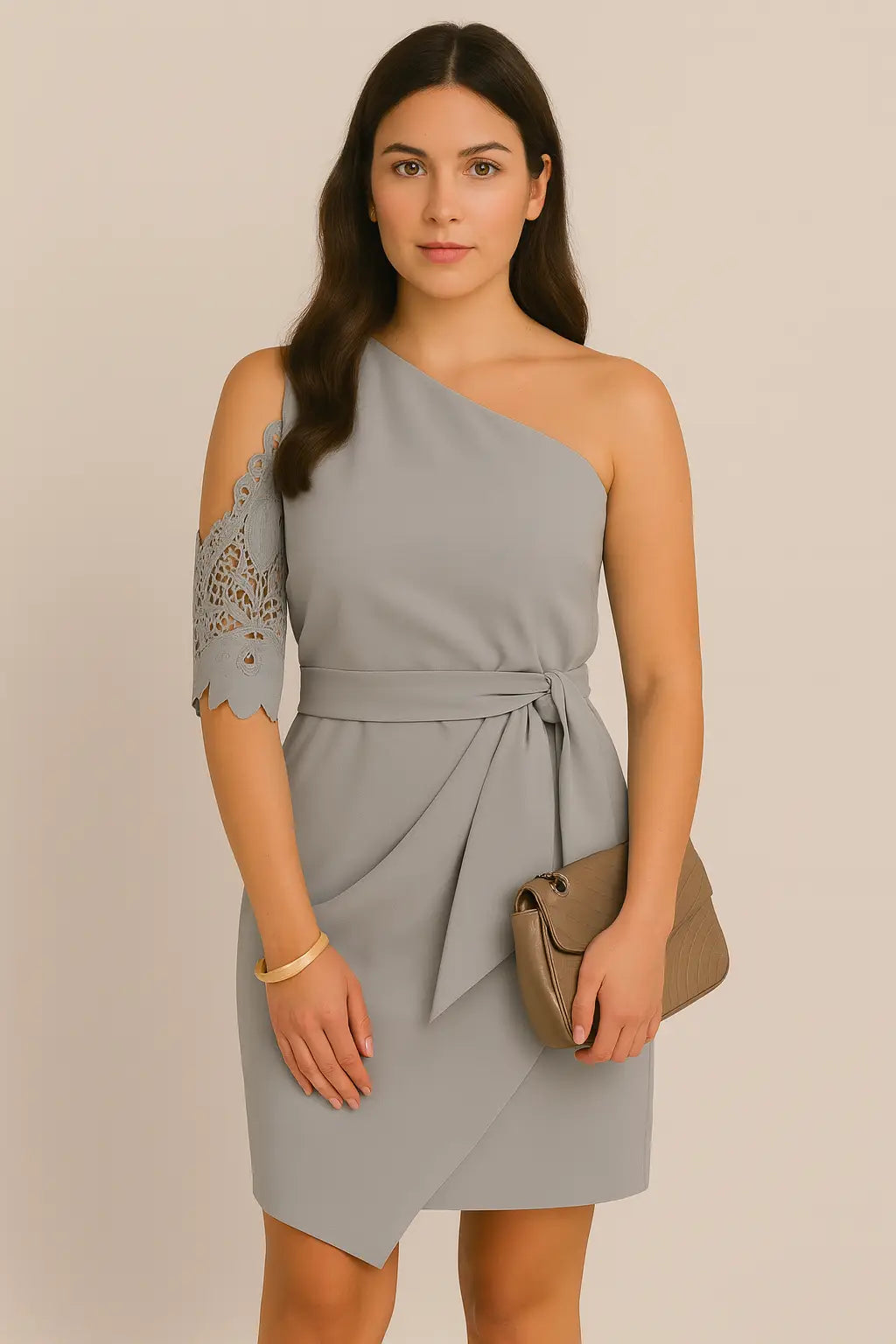 Женщины элегантные кружева половина рукава