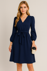 Осень и зима Европейская и американская женская одежда с длинным рукавом небольшой V-образный вырез кружева вверх платье