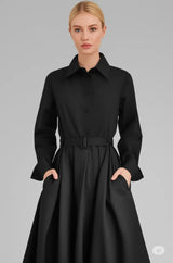 Свободное платье для женщин Эластичная высокая талия Показать тонкий темперамент