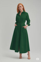 Свободное платье для женщин Эластичная высокая талия Показать тонкий темперамент