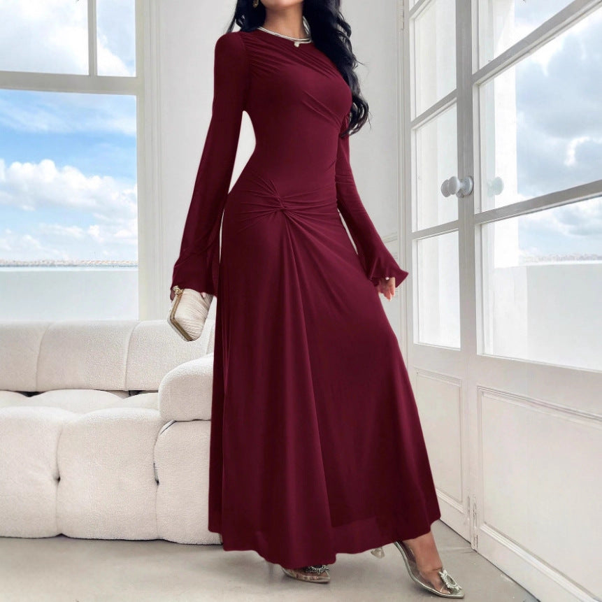 Effortless Elegance Trumpet Sleeve Dress