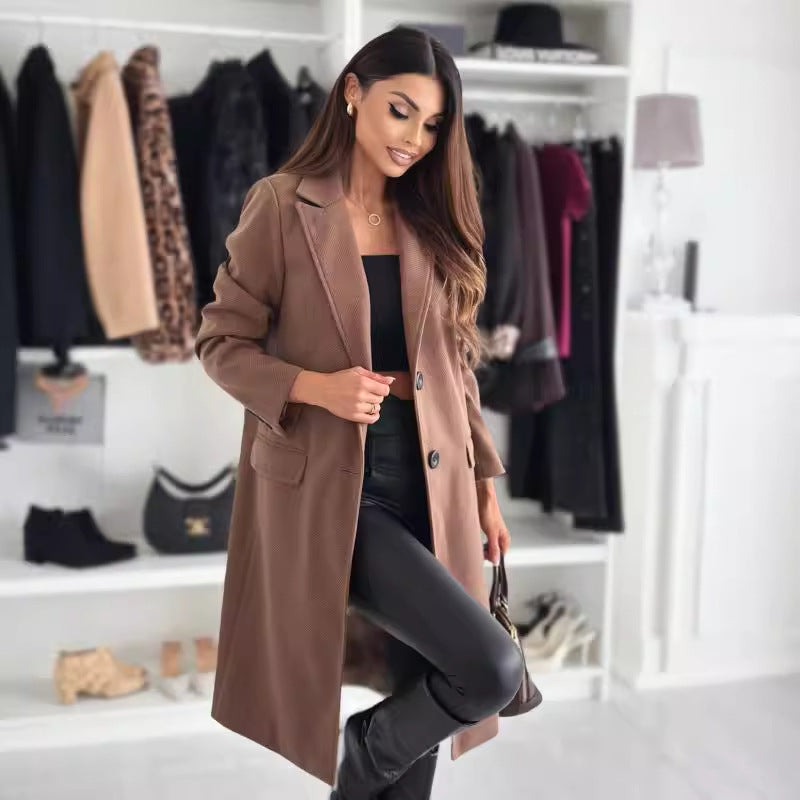 Timeless Wool Lapel Long Coat