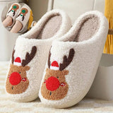 Christmas Shoes Winter Home Slippers Elk Soft Cozy Bedroom-1