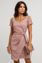 Женщины элегантные кружева половина рукава