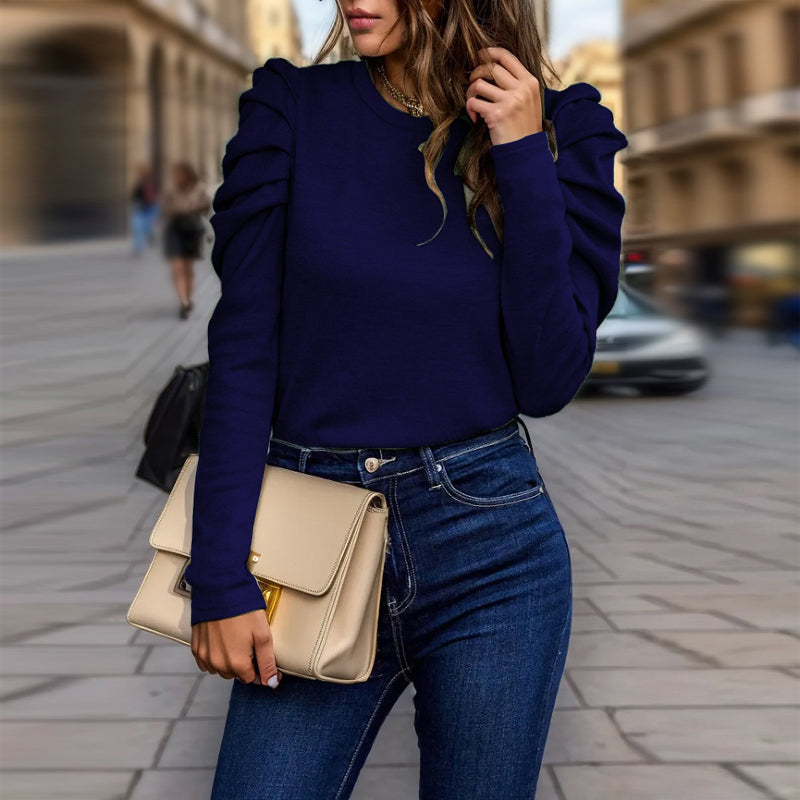 Elegant Puff Sleeve Knit Top