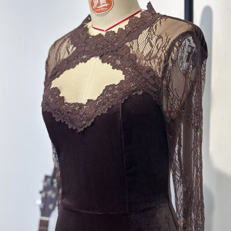 Lace Trim Bodycon Midi Dress