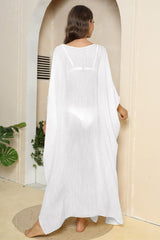 V-Neck Three-Quarter Sleeve Cover-Up-2