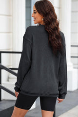 Heart Sequin Round Neck Sweatshirt-2