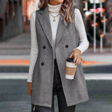 Sleeveless Blazer Vest Cardigan
