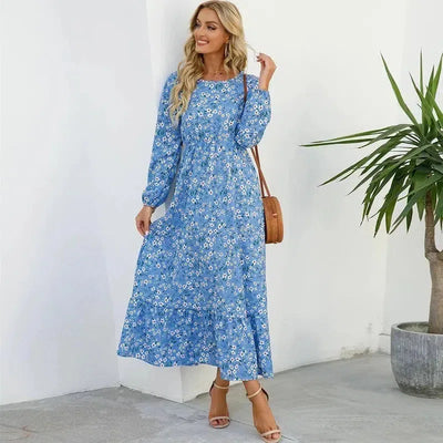 2023 Sping Summer Bohemian Women Maxi Dress Casual Long-4