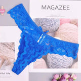 Adjusted Cozy Lace Briefs G Thongs Underwear Lingerie For-Darkblue-8