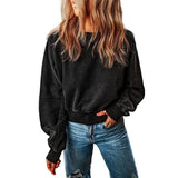 Backless Sweater For Women Solid Color Long-sleeved Top-Black-3