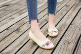 Vintage Flats Flower Slip On Cotton-1