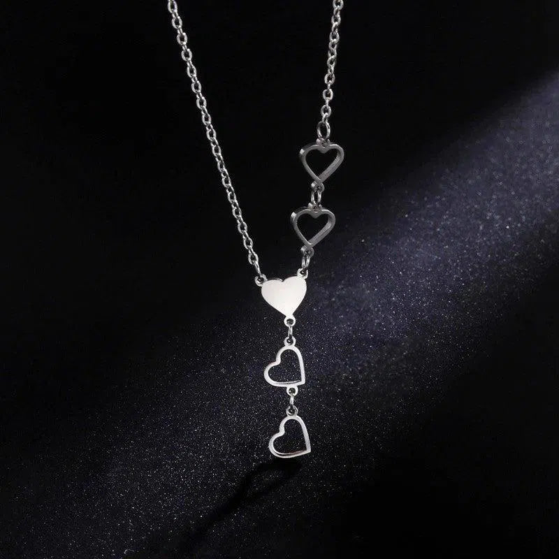 Fashion Love Pendant Stainless Steel Necklace-5