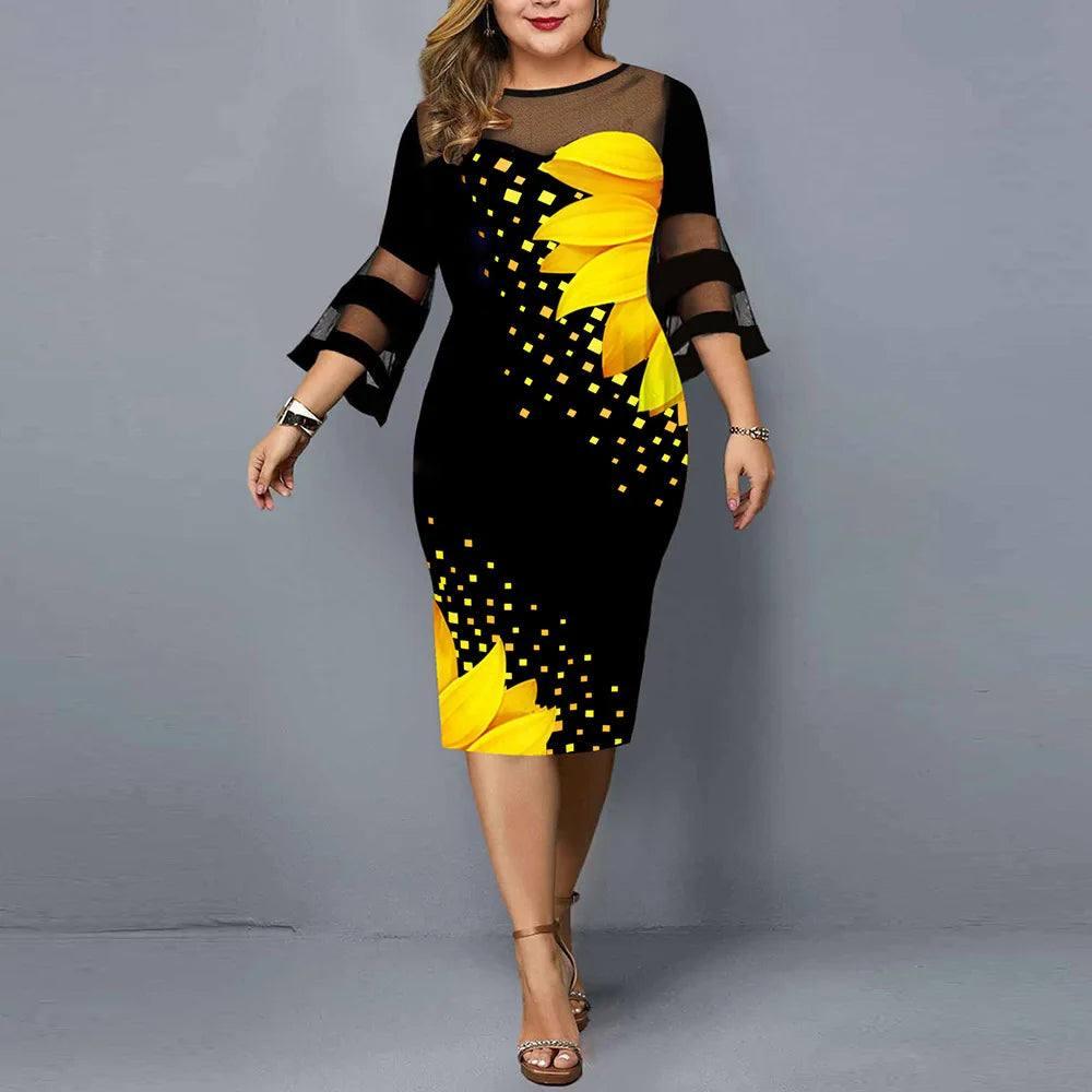 Chic Plus-Size Midi Dress: Elegant & Trendy-4