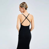 Cross Suspenders Backless Swing Skirt Dress-6