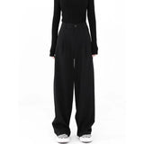 Design Mop Draping Effect Wide-leg Pants-8