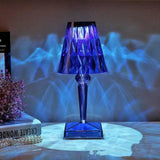 Diamond Crystal Rechargeable Decorative Table Lamp-Blue-8