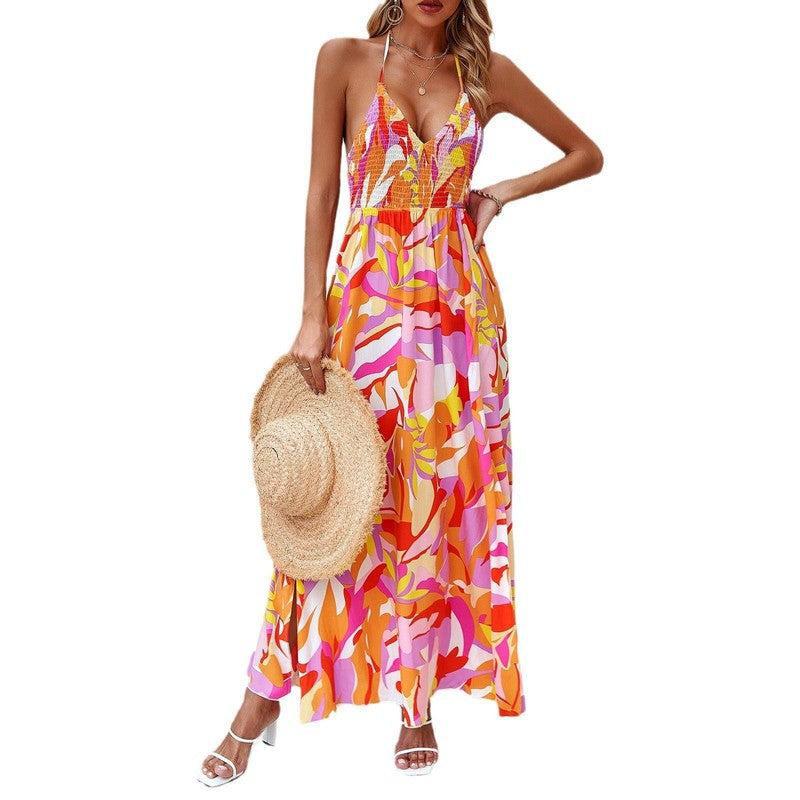 Flowy Spaghetti Strap Maxi Dress-5