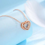 S925 Sterling Silver Heart To Heart Pendant Necklace-3