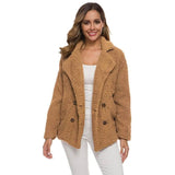 European And American Lamb Fleece Thickened Women's Sweater-Camel-9