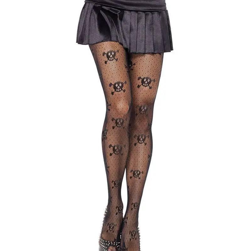 European And American Sexy Stockings Black Mesh Jacquard-Black-3