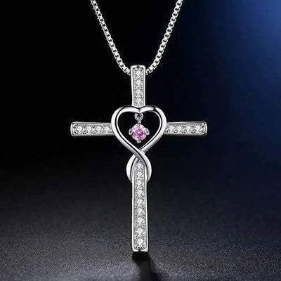 Fashion Cross Religious Belief Inlaid Zircon Pendant-3Style-8