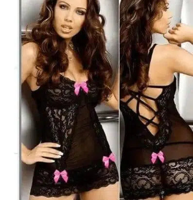 Fashion Sexy Lingerie Hot Erotic Women Bow Lace Racy-RoseRed-3