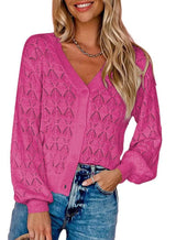 Fashion Short Cardigan Knitted Sweaters Women Autumn And-Pink-4