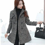 Fashion Thick Plaid woolen coat women's clothing-5