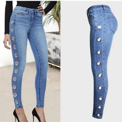 Fashion Tight Hoop Jeans For Women-S-1