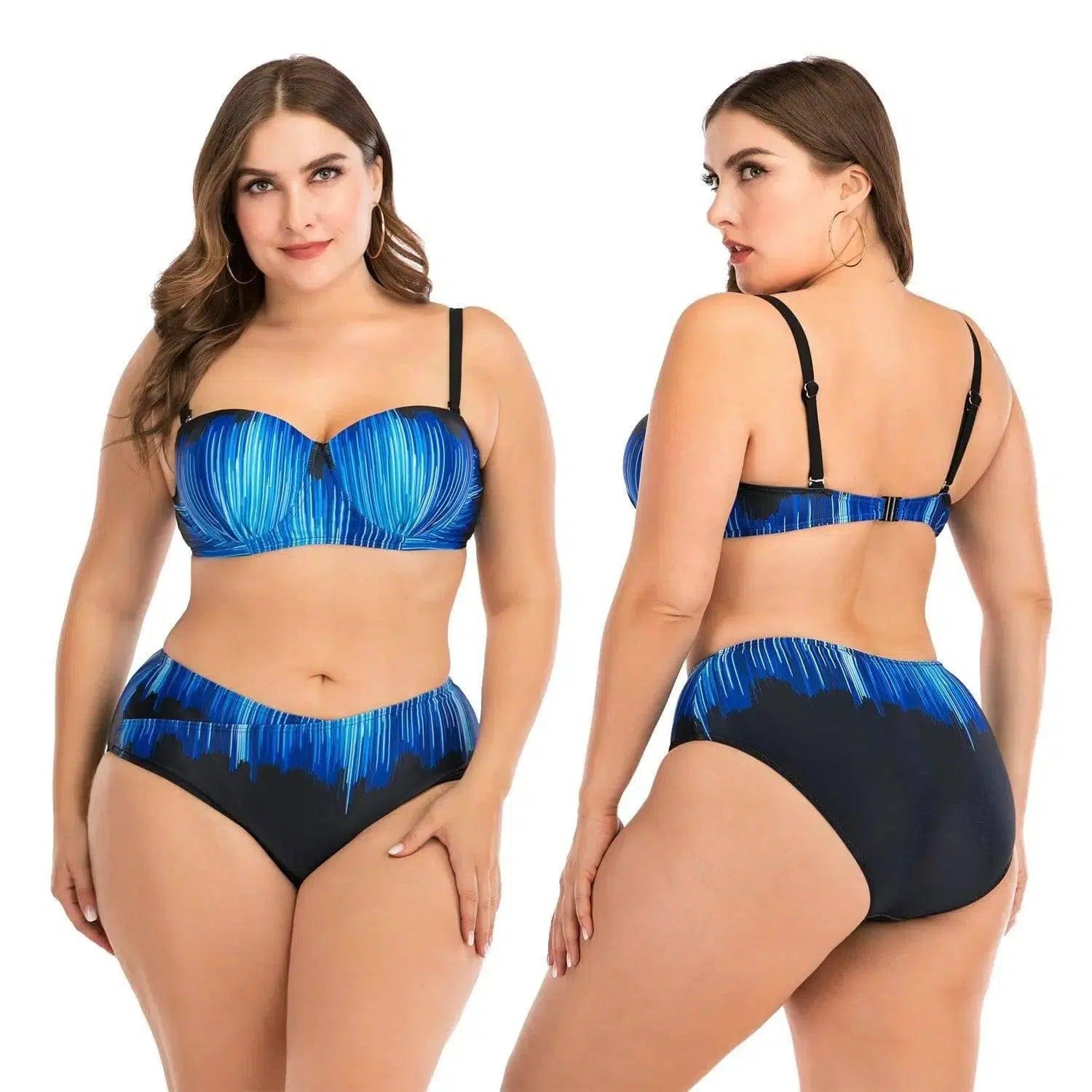 Fat woman underwire big cup ladies swimsuit-2