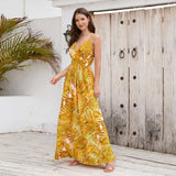 Flowers Long Dress Summer Swing Holiday Beach Dress-9