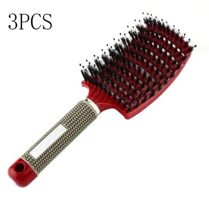 Hairbrush Anti Klit Brushy Haarborstel Women Detangler Hair-Red-70