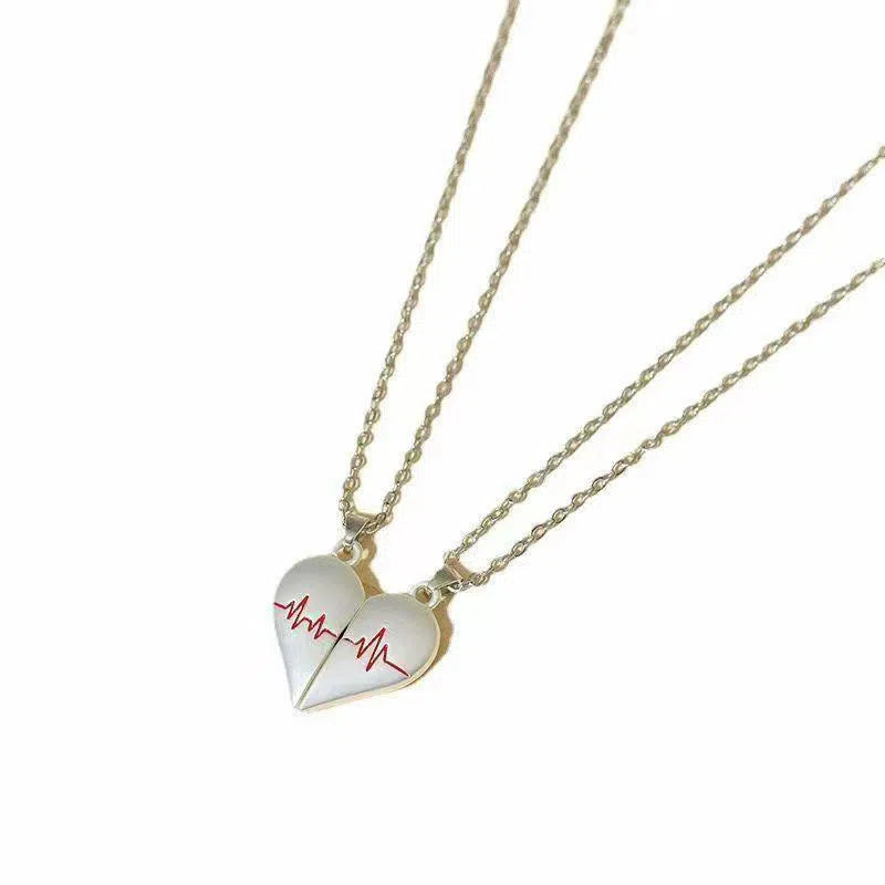 Heartbeat Magnetic Heart Necklace Love Couple Jewelry-9