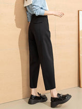 High Waist Draped Sickle Modal Suit Pants-6