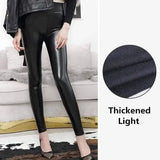 High Waist Leather Leggings-Thickened Light-2