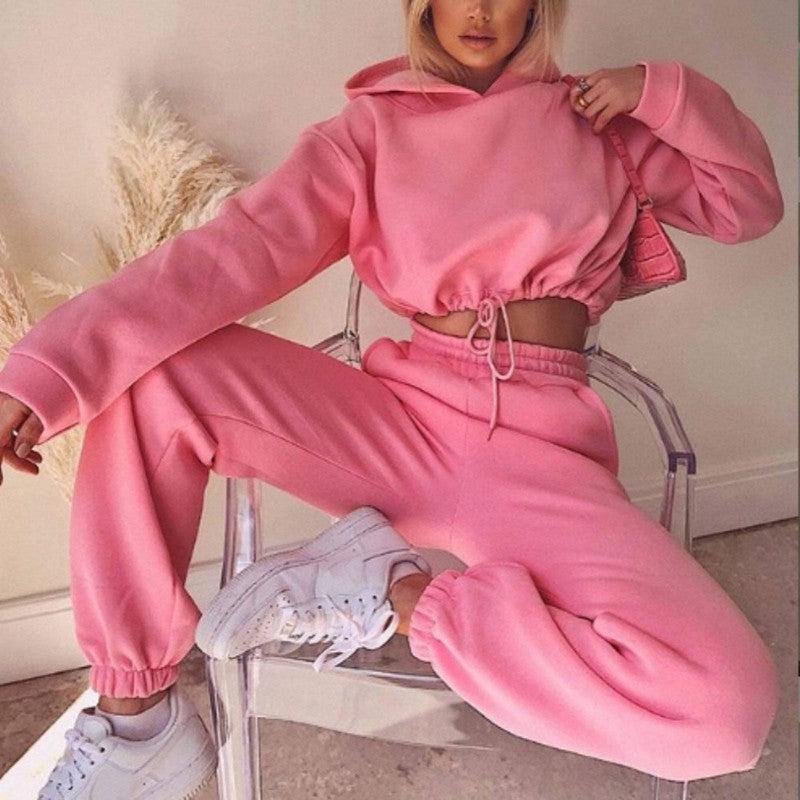 Trendy Pink Fancy Jogging Suits for Women-Pink-1