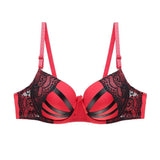 Julexy Push Up Women Bras Sexy Lace Underwear B C Cup-Red-10