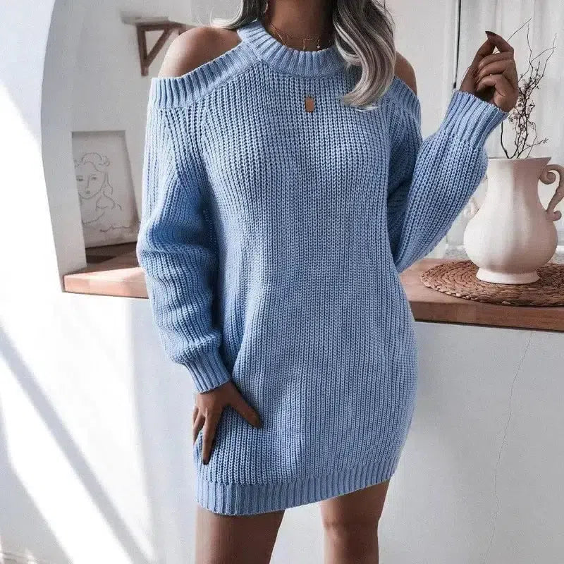 Knitwear College Sweaters Sweater For Women Long Blue Gray-Blue-6