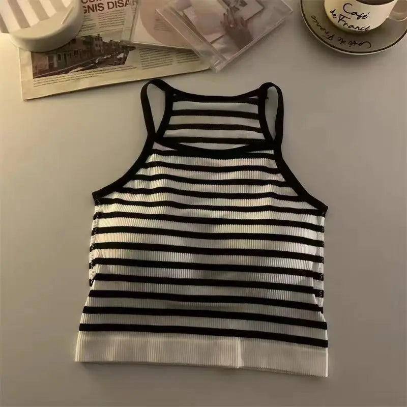 Korean Version Women Tank Tops Thread Solid Casual Fashion-8